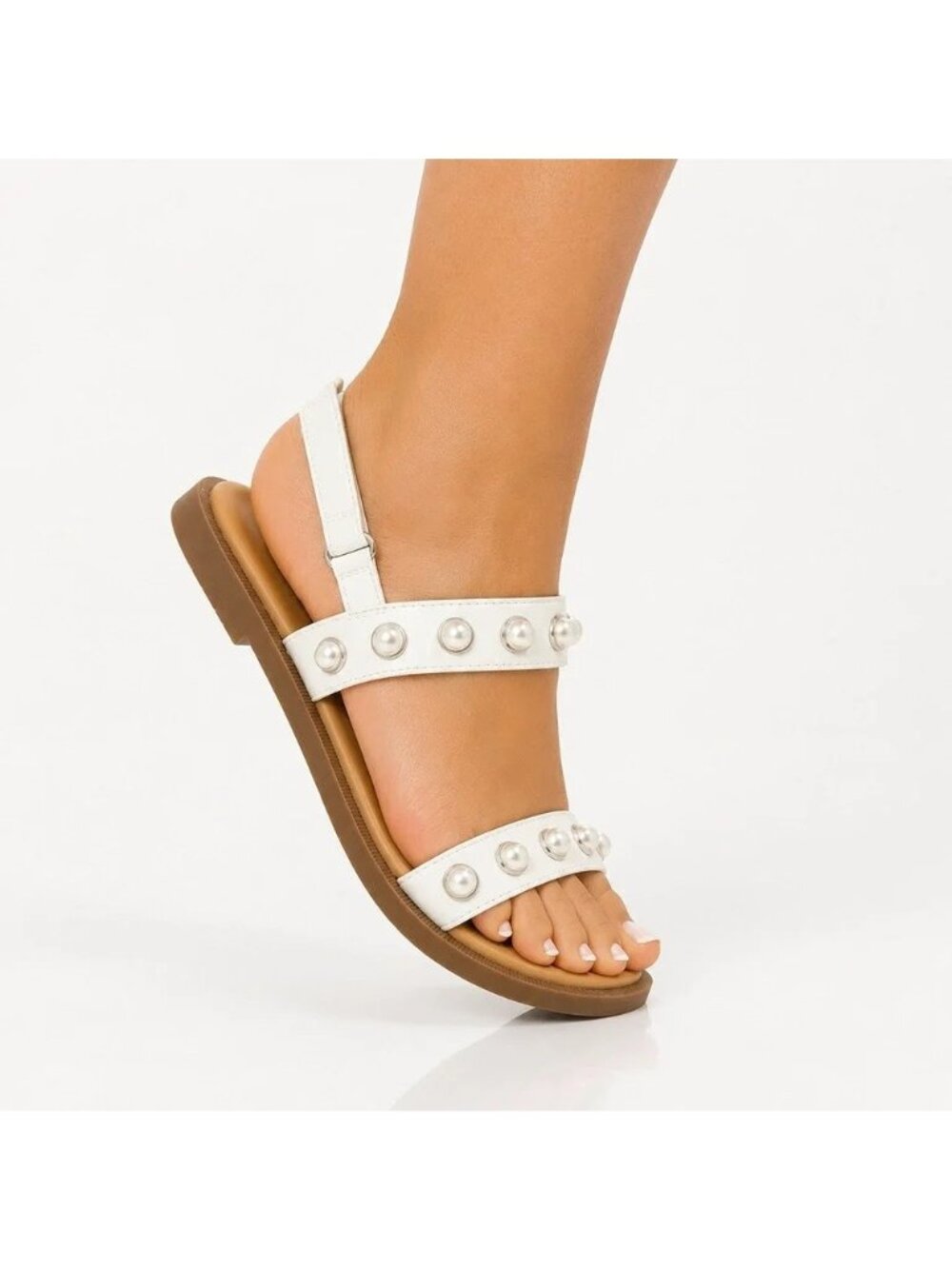 Cat & Jack Girls Eve Pearl White Sandals